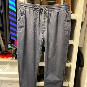 VOLCOM grey twill jogger pants charcoal grey XL